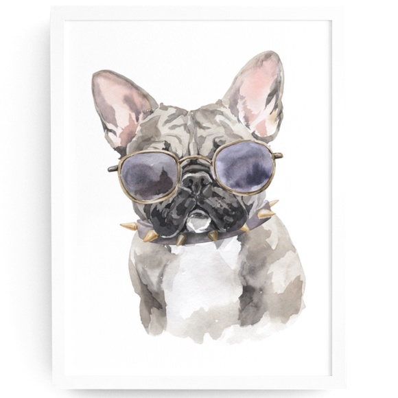 Watercolor French Bulldog Pet Dog Wall Art Illustration Print Poster Unframed - Picture 3 of 14